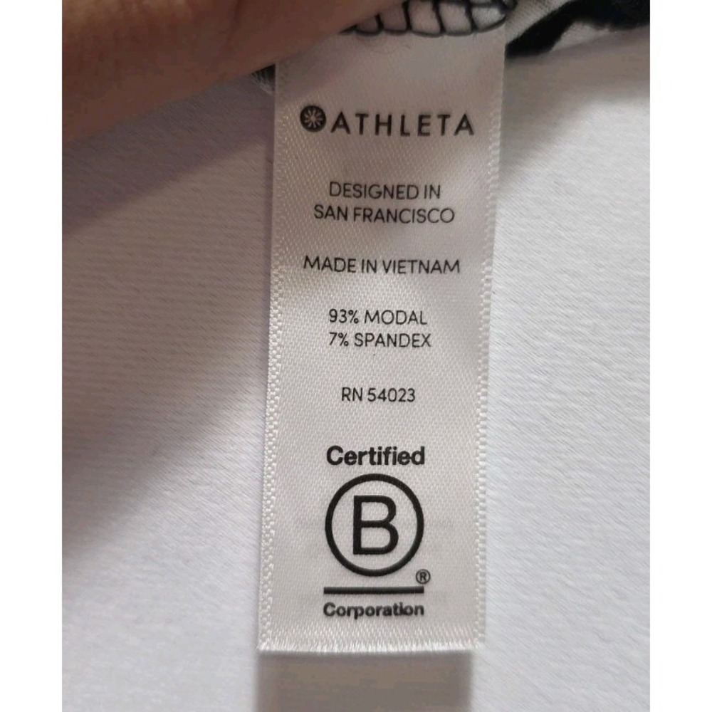 Athleta Santorini Dress Medium Black White Print Stretch Sleeveless UPF - Picture 9 of 9